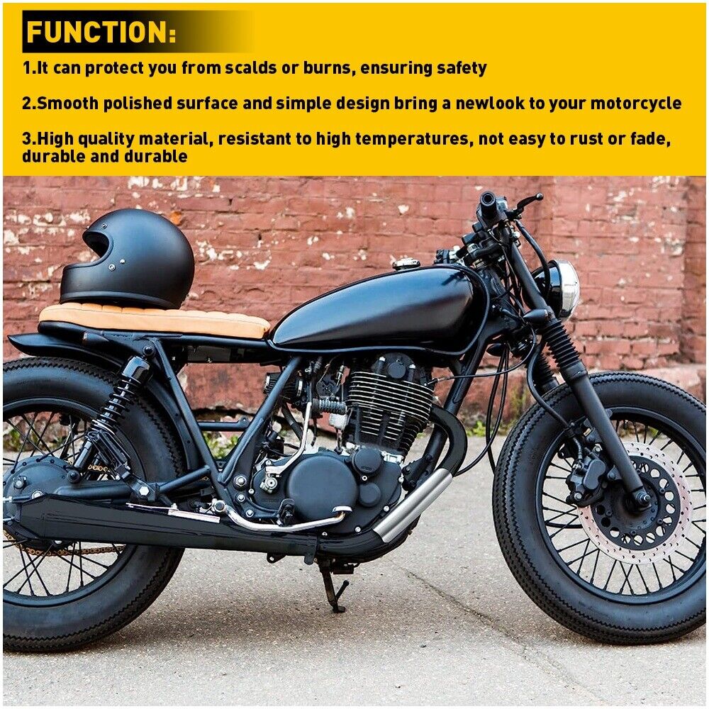 Universal Chrome Exhaust Muffler Pipe Heat Shield Cover Heel Guard Motorcycle - Fresh Stock Dated February 2026