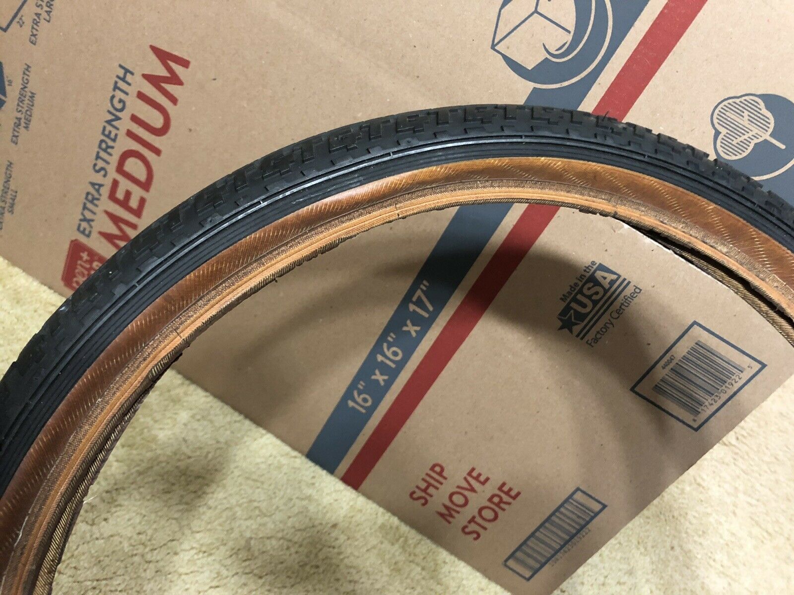 ORIGINAL GT BLACK TIRE 20 X 2.1 GUM WALL OLD SCHOOL BMX - Fresh Stock Dated December 2025