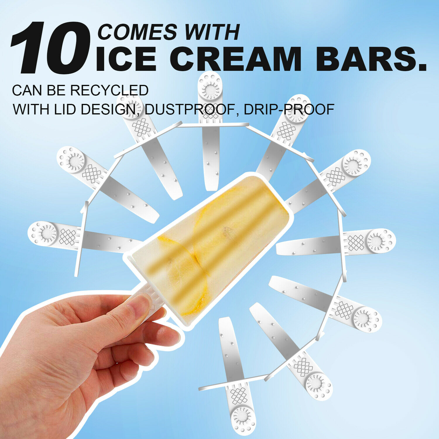 10 Cell Ice Cream Popsicle Frozen Mold Silicone Pop Maker/6 Cell Ice Cube Moulds - Fresh Stock Dated December 2025