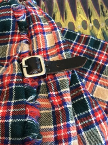 Vintage LS Ayres Plaid Kilt Wool Wrap Skirt Buckle Made in Scotland Rock - 00 - Fresh Stock Dated March 2026