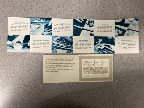 Vintage Vernon Vernco Black Angus Knife Set Hand Honed EXCELLENT 5 pc. + Case - Fresh Stock Dated December 2025