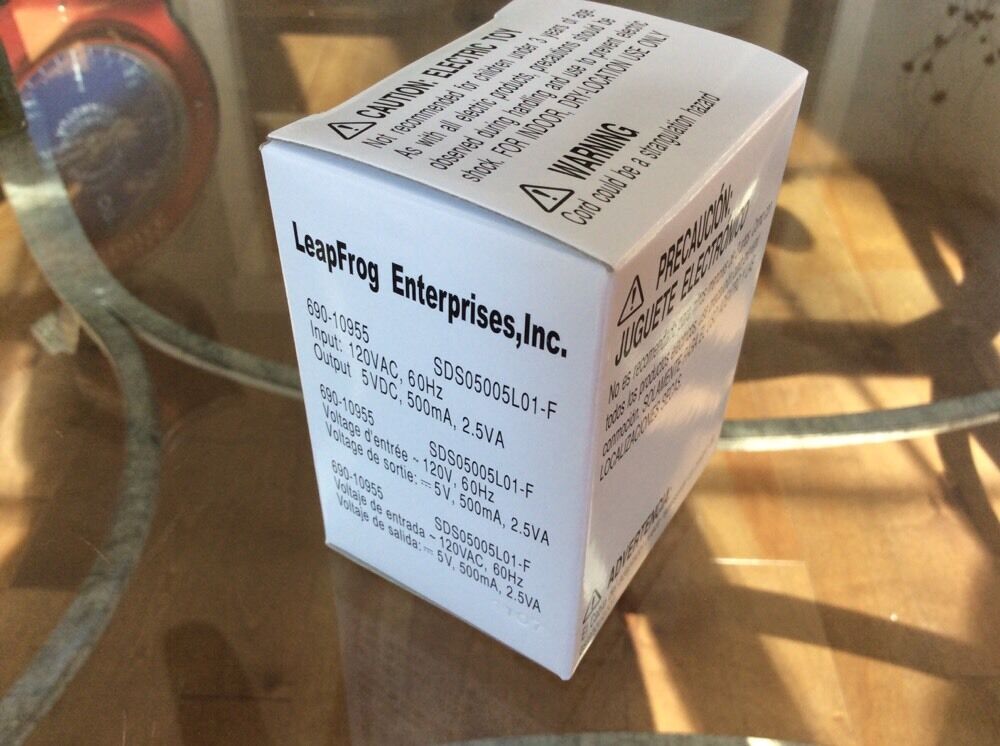 Genuine LEAPFROG LeapPad A/C Power Adapter Output 5VDC 500mA, 2.5V NIB Free Ship - Fresh Stock Dated February 2026