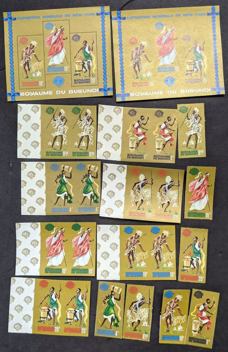 EDW1949SELL : BURUNDI 1964 Sc #88-94 Music Imperf pairs, Perf & Imperf S/S VFMNH - Fresh Stock Dated January 2026