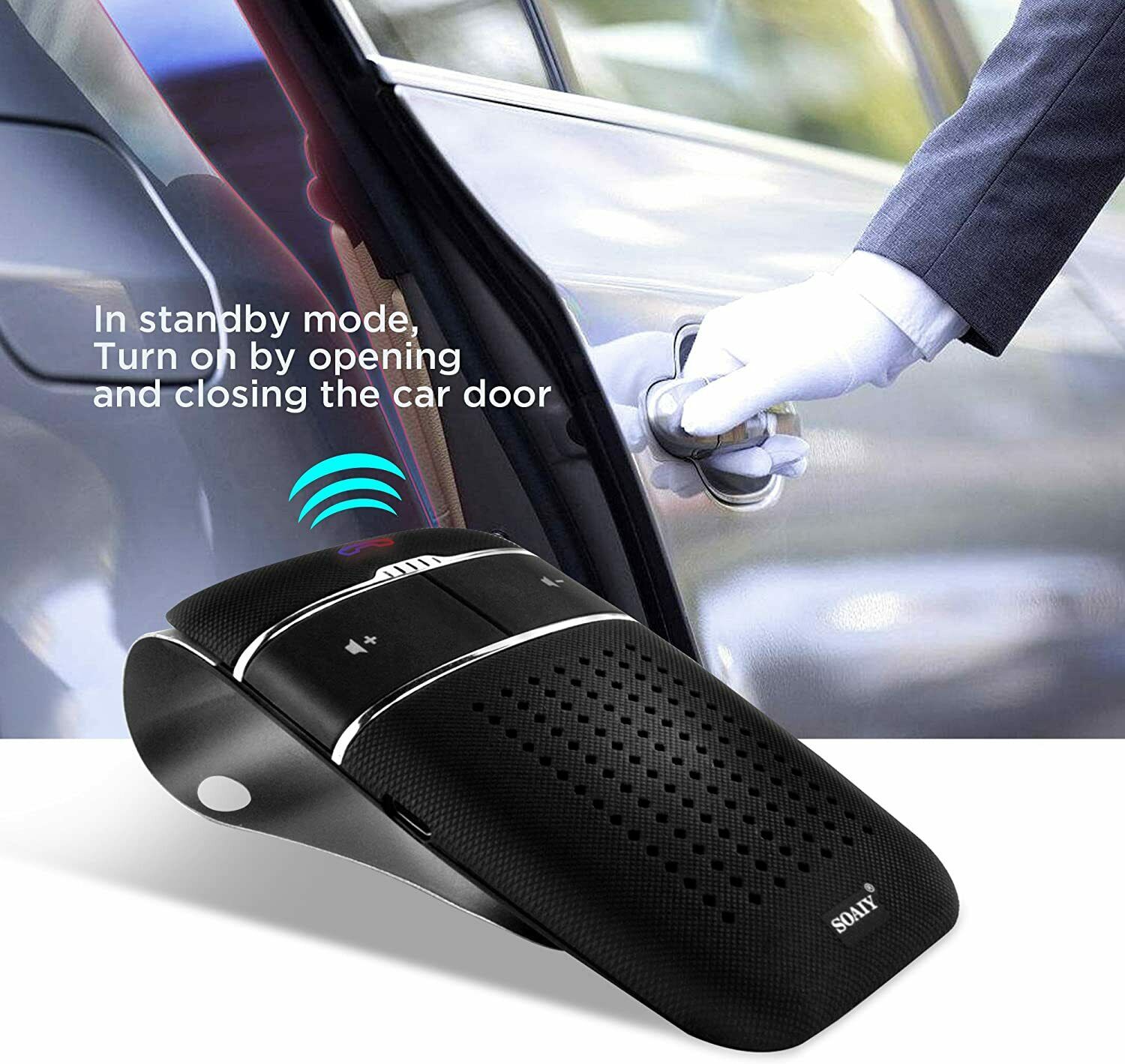 SOAIY S-32 Voice Commands Hands-free Wireless In-Car Bluetooth Speakerphone - Fresh Stock Dated December 2025