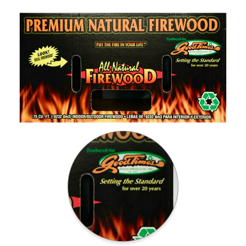 Goodtimes Premium All Natural Firewood for Indoor and Outdoor Use, Hardwood - Fresh Stock Dated February 2026