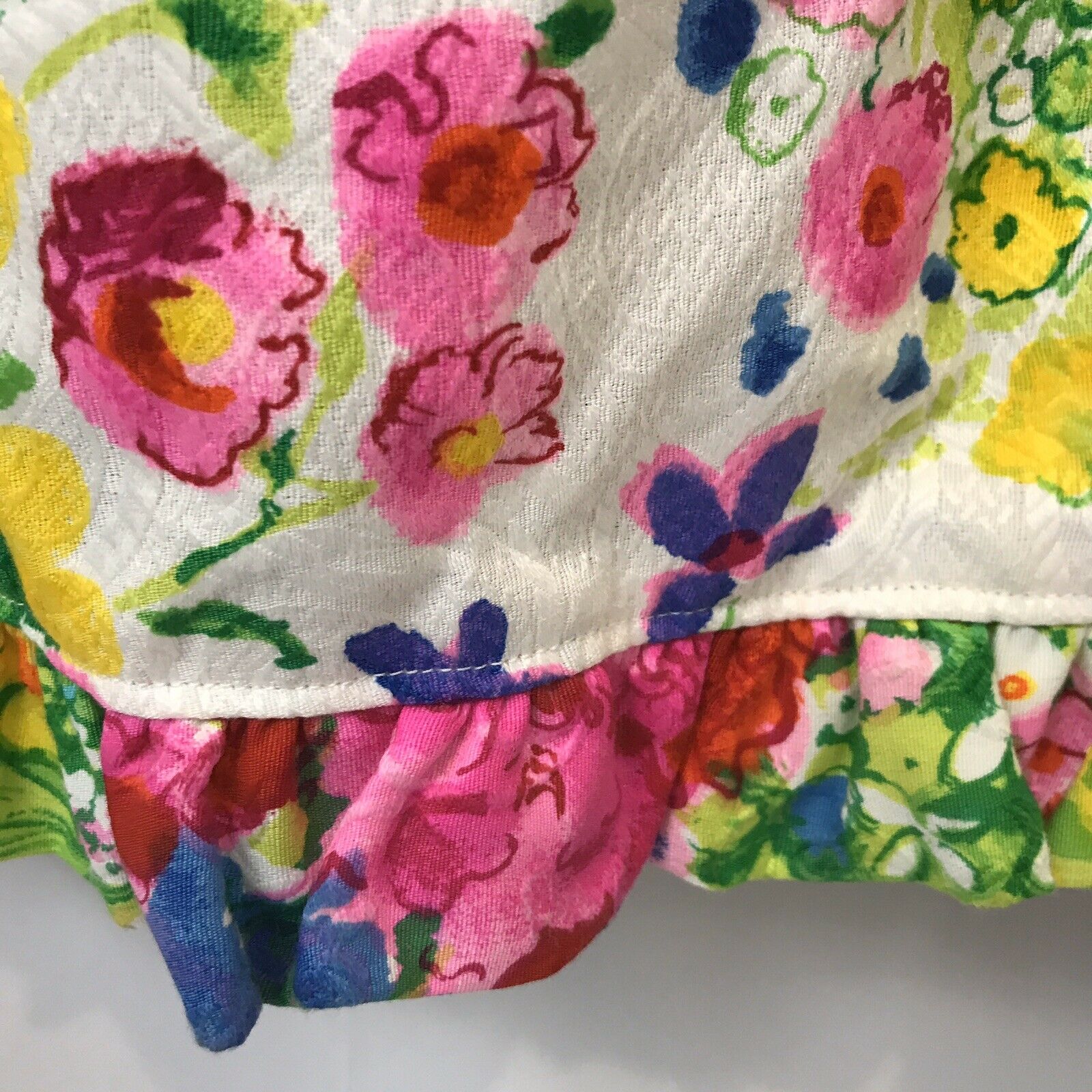 Vintage Floral Wrap Skirt Maxi Velvet Tie Belt Bright Boho Hippie Pink Green - Fresh Stock Dated February 2026