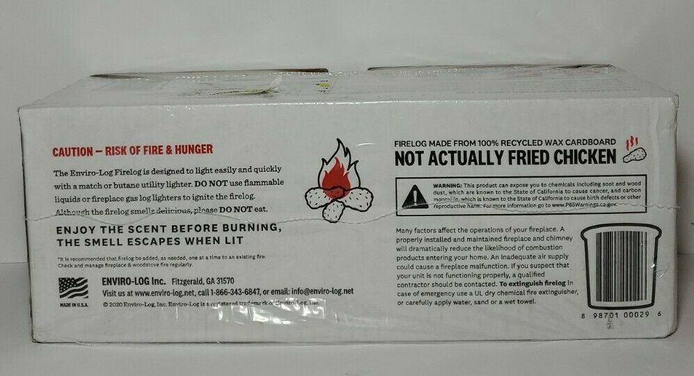 KFC Firelog w/ 11 Herbs & Spices Kentucky Fried Chicken Fast Shipping! - Fresh Stock Dated December 2025