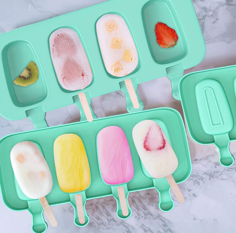 Ouddy Popsicle Molds for Kids, 2 Pcs Silicone Cake Pop Mold 4 Cavities Homemade - Fresh Stock Dated February 2026