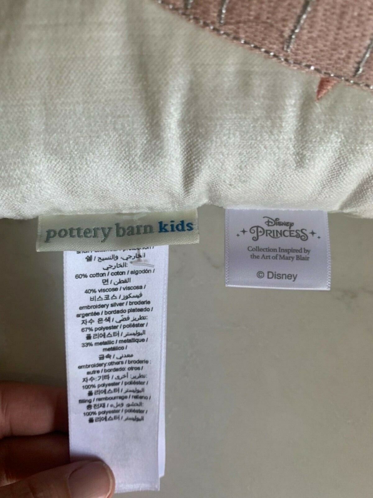 Pottery Barn kids Disney Princess Pillow Pre-owned - Fresh Stock Dated December 2025