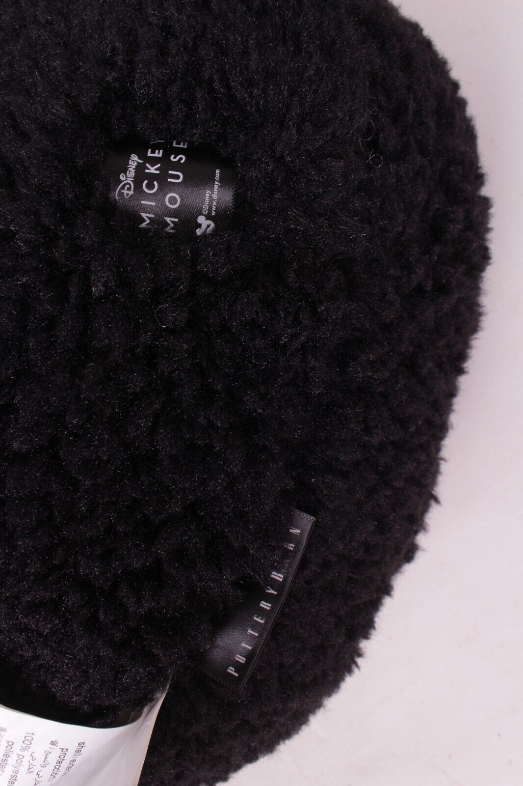 Pottery Barn Disney Mickey Mouse shaped pillow, sherpa, black - Fresh Stock Dated February 2026