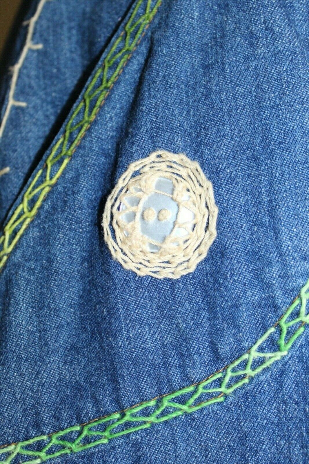 Vintage Levi's Orange Tab Blue Denim A-Line Embroidered Skirt (26