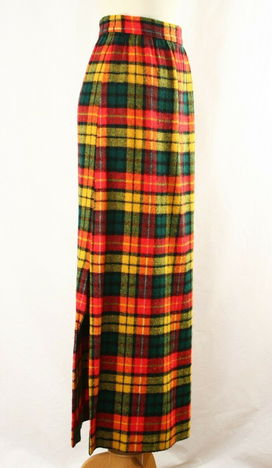Vtg 60s 70s Betty Lane plaid high waist long maxi Skirt Boho Hippie Pencil Mod - Fresh Stock Dated March 2026