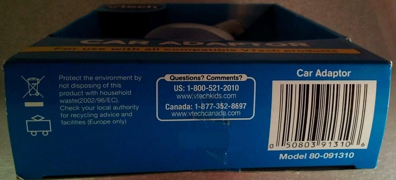 vtech Car Adaptor Charger~NEW~Genuine~InnoTab~MobiGo~V.Reader ~Adapter - Fresh Stock Dated February 2026