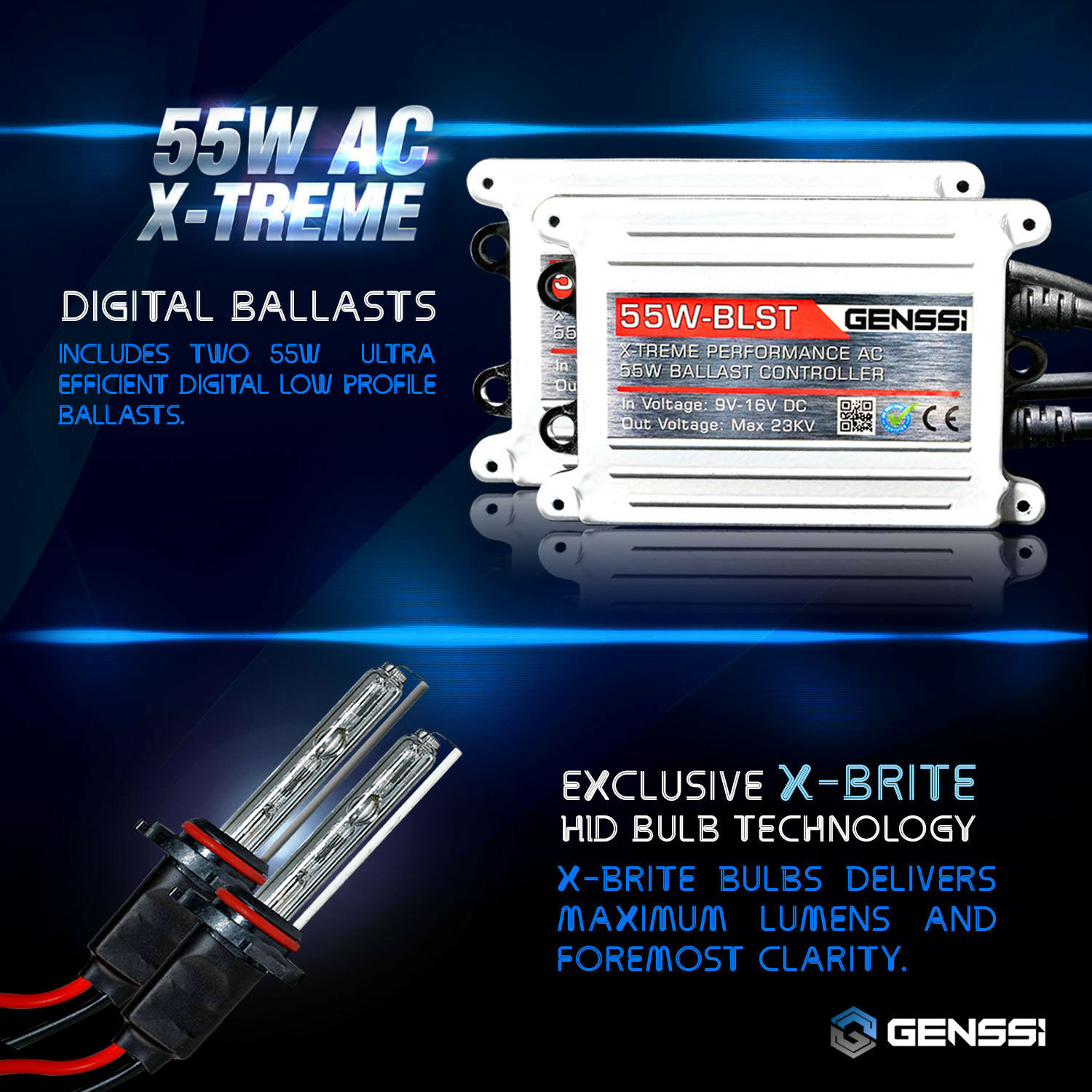 GENSSI HID Headlight Conversion Kit with Adapters for Honda CBR600RR 2003-2016 - Fresh Stock Dated February 2026