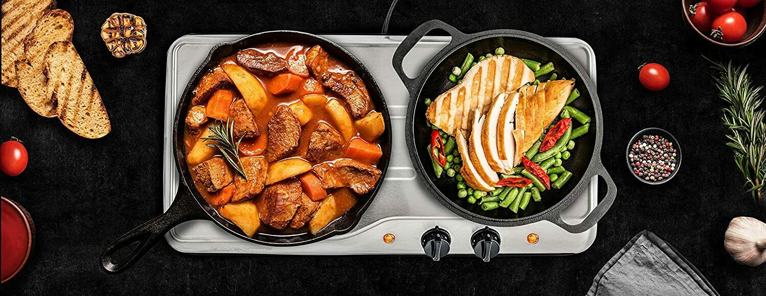 Electric Cooktop Burner Infrared Ceramic Glass Hot Plate 2 Two Cooking Stove ... - Fresh Stock Dated December 2025