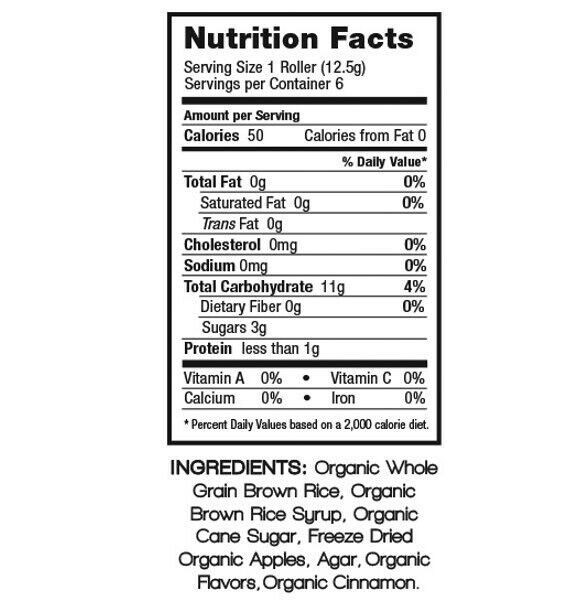 Crunchy Rice Rollers, Apple Cinnamon, 6 Ct - Fresh Stock Dated December 2025