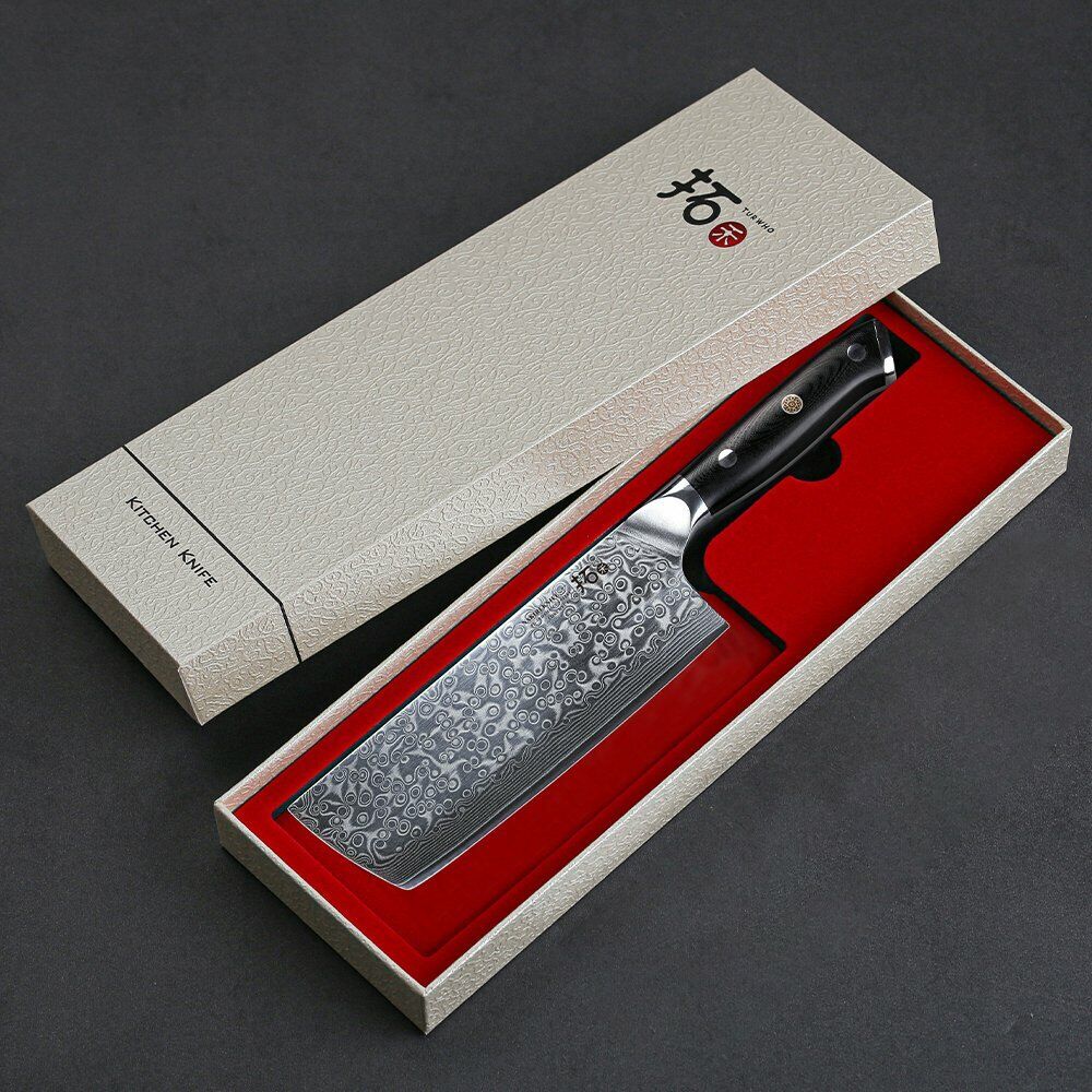 TURWHO 7inch Nakiri Knife Kitchen 67-Layer Japanese VG10 Damascus Steel Knives - Fresh Stock Dated December 2025