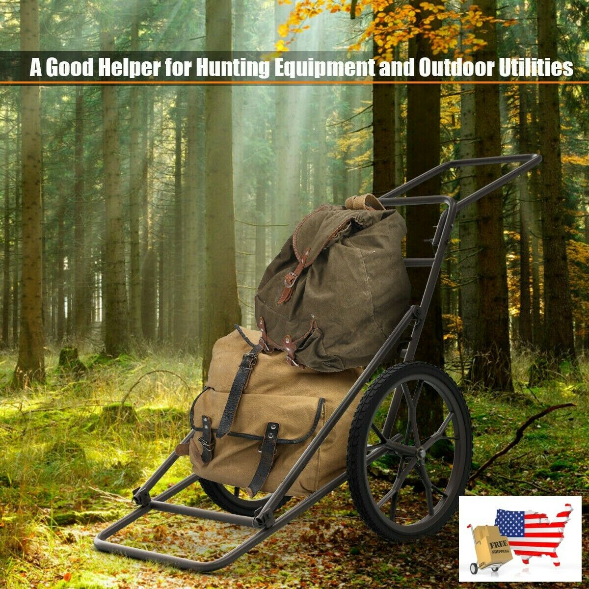 Hunting Accessories 500lbs Game Hauler Utility Gear Deer Cart Sturdy Steel Const - Fresh Stock Dated December 2025