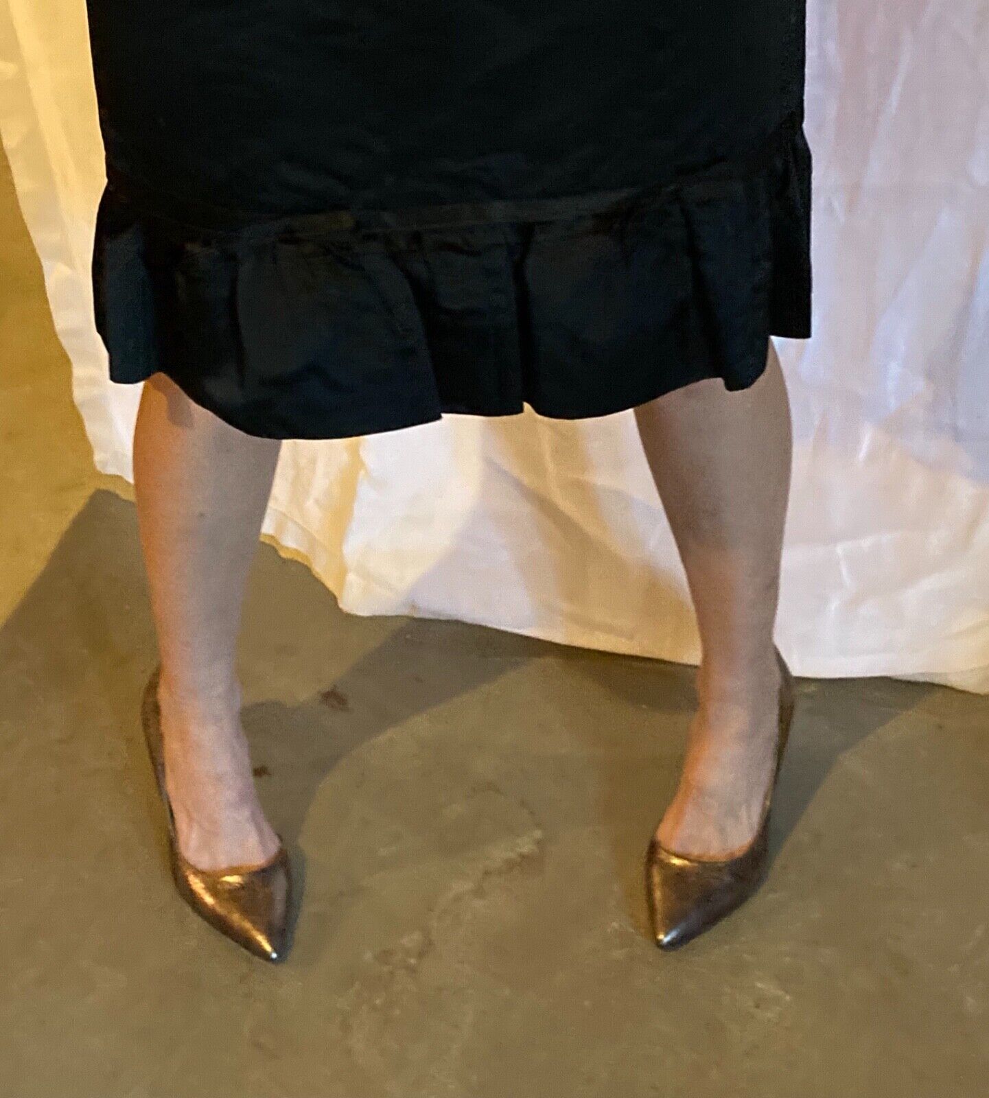 Vintage Pencil Skirt Womens Black Heavy Silky Satin Pin Up Rockabilly Movie Star - Fresh Stock Dated March 2026