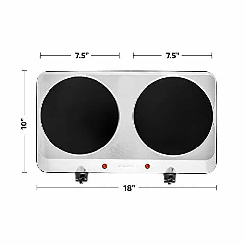 Ovente 1500W Double Hot Plate Electric Countertop Infrared Stove 7.5 Inch with D - Fresh Stock Dated December 2025