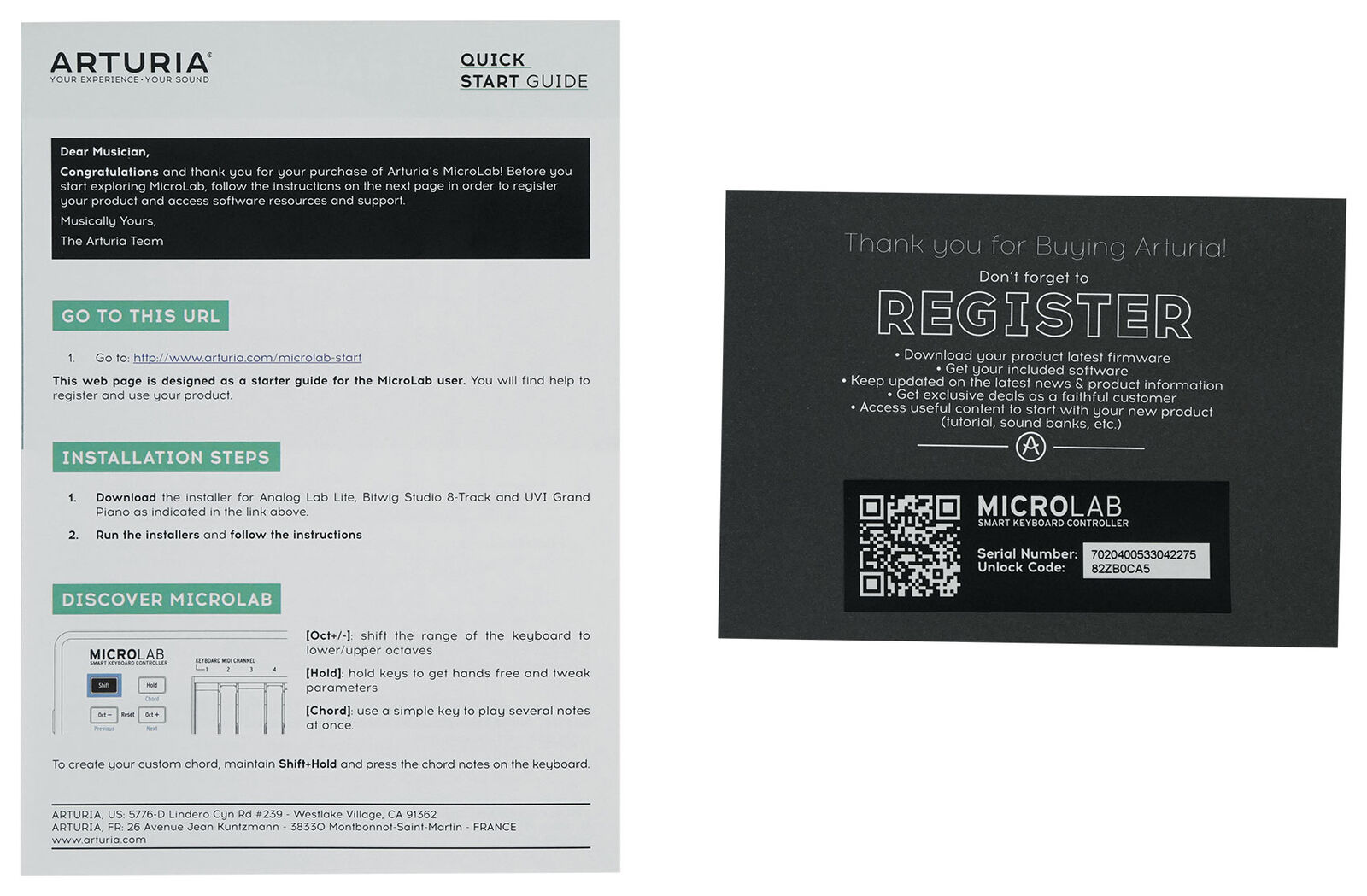 Arturia MicroLab Black Music Production USB MIDI 25-Key Keyboard Controller - Fresh Stock Dated February 2026