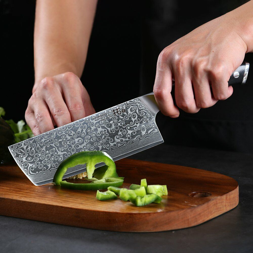 TURWHO 7inch Nakiri Knife Kitchen 67-Layer Japanese VG10 Damascus Steel Knives - Fresh Stock Dated December 2025