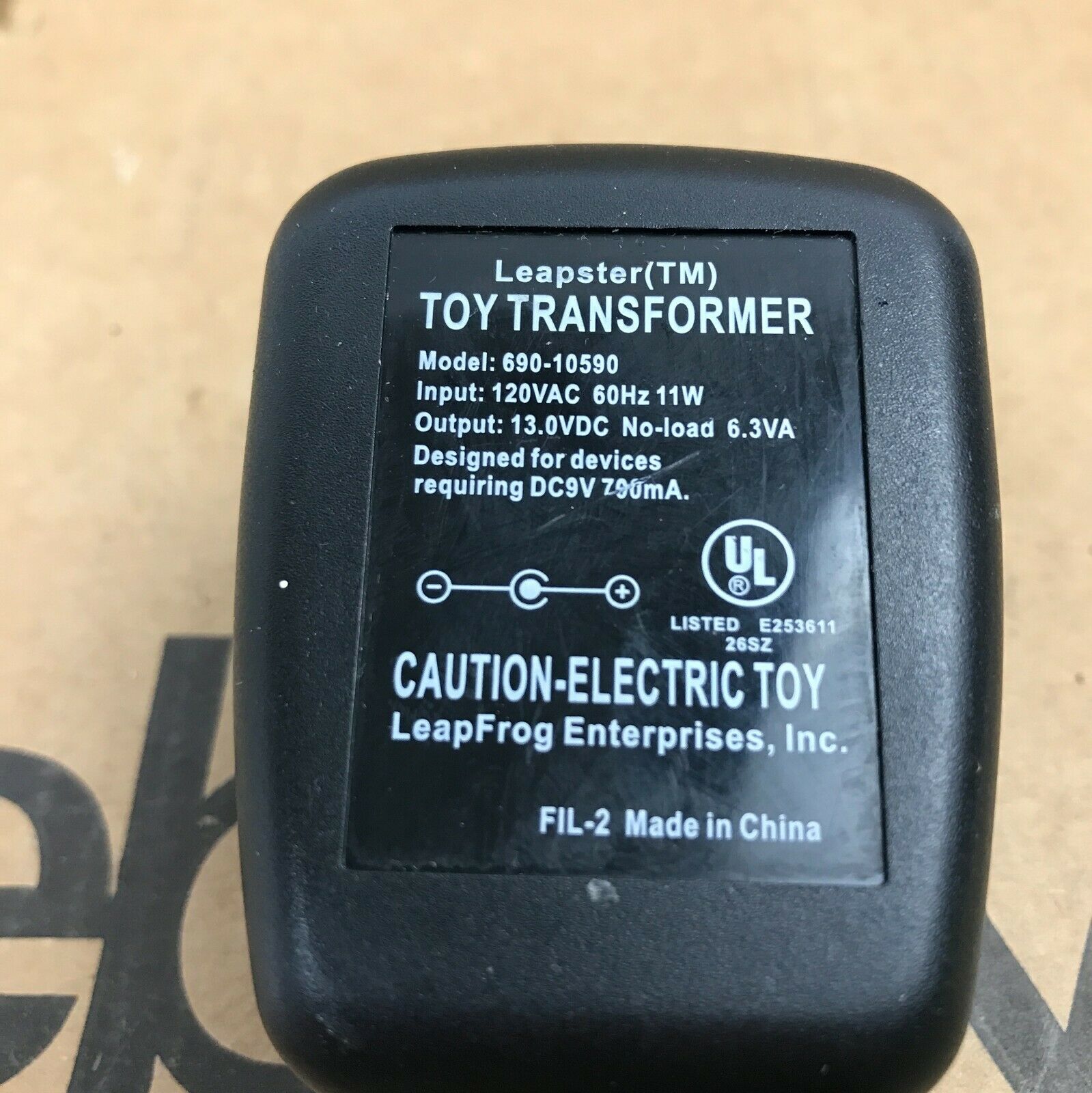LEAPSTER TOY TRANSFORMER ADAPTER CHARGER Model 690-10590 DC 9V 700mA - Fresh Stock Dated February 2026
