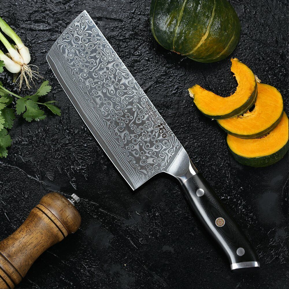 TURWHO 7inch Nakiri Knife Kitchen 67-Layer Japanese VG10 Damascus Steel Knives - Fresh Stock Dated December 2025