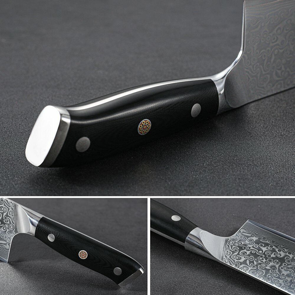 TURWHO 7inch Nakiri Knife Kitchen 67-Layer Japanese VG10 Damascus Steel Knives - Fresh Stock Dated December 2025