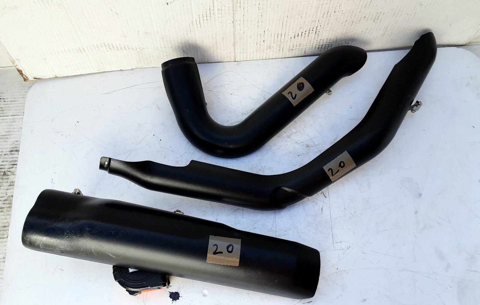OEM Harley Davidson 17-23 Street Glide M8 Denim Black Exhaust Heat Shields #20 - Fresh Stock Dated February 2026