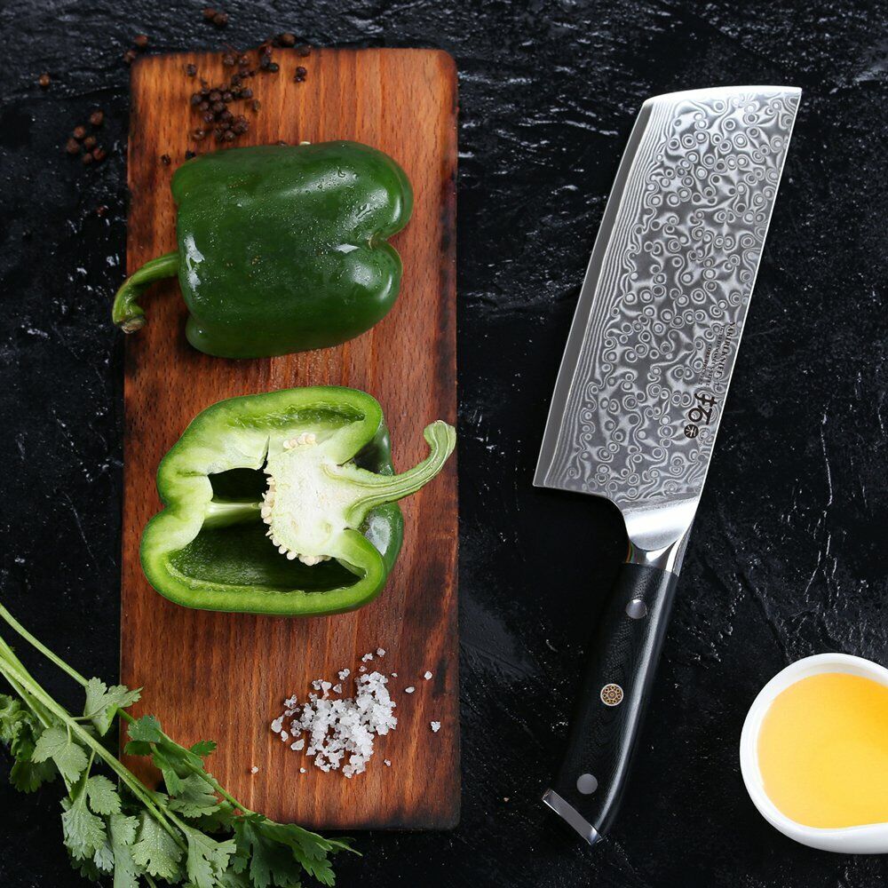 TURWHO 7inch Nakiri Knife Kitchen 67-Layer Japanese VG10 Damascus Steel Knives - Fresh Stock Dated December 2025