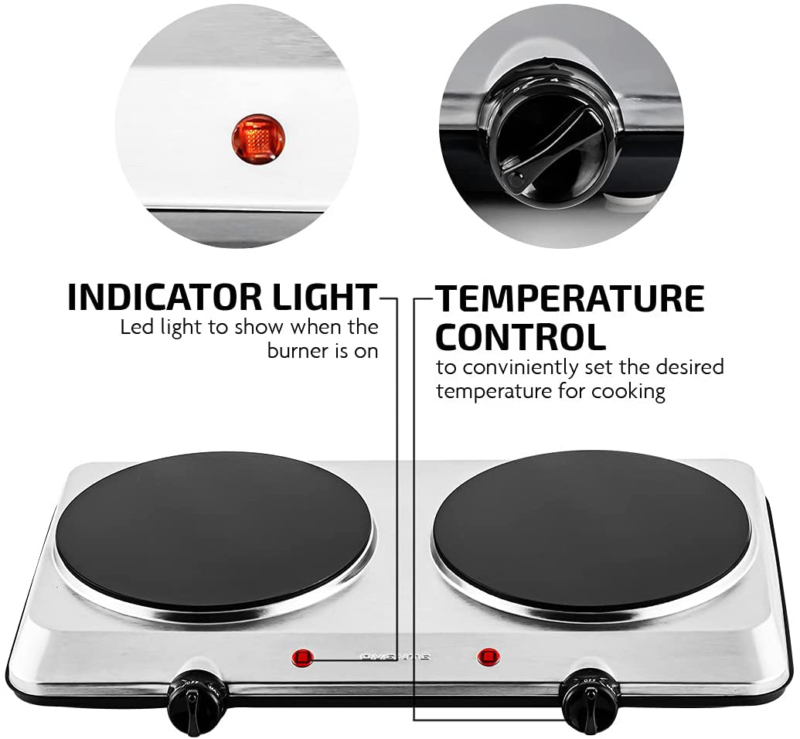 Estufa Electrica para Cocina Portatil 2 Hornillas Estufas Electricas Portatiles - Fresh Stock Dated December 2025