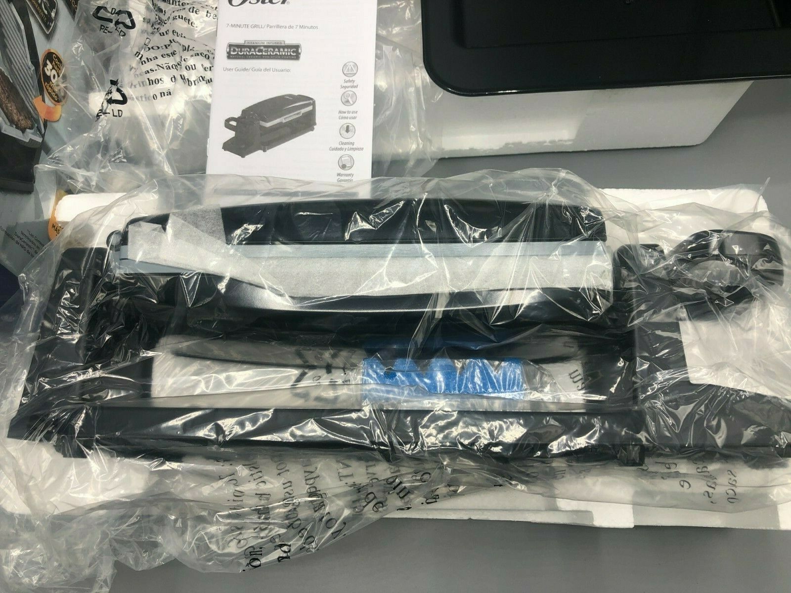 New Oster 7 Minute Vertical Flip DuraCeramic Indoor Grill - Black Open Box - Fresh Stock Dated February 2026