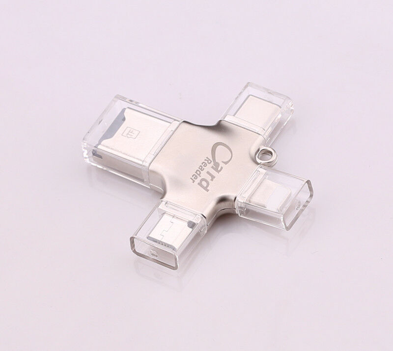 4in1 USB Micro USB &TF TYPE C Card Reader Adapter for iPhone Android New - Fresh Stock Dated February 2026
