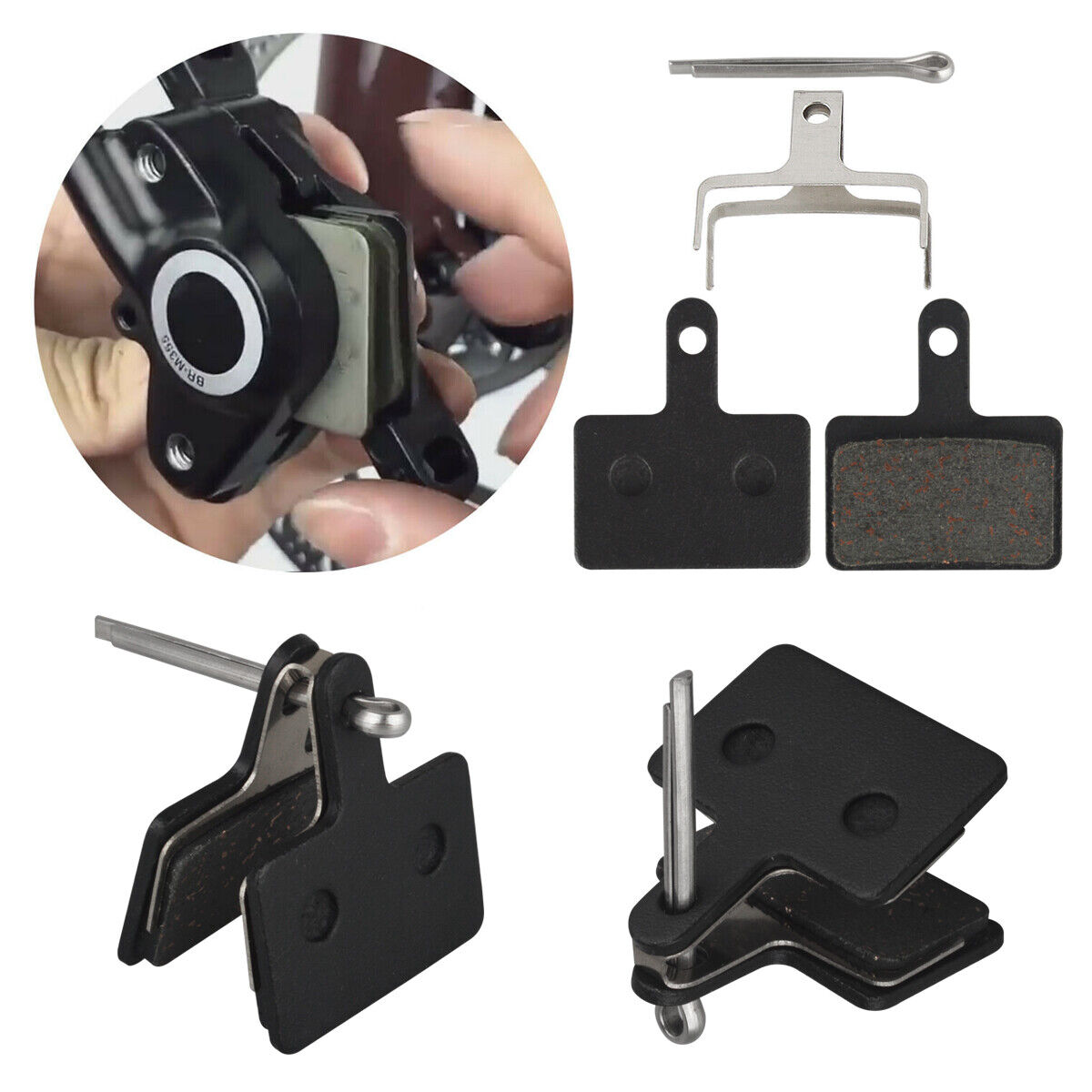 4 Pairs MTB Bicycle Resin Disc Brake Pads For Shimano Deore M315 M355 375 M416 - Fresh Stock Dated February 2026