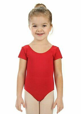 Elowel Kids Girls' Basic Short Sleeve Leotard (Size 2-14 Years) Multiple Colors - Fresh Stock Dated December 2025