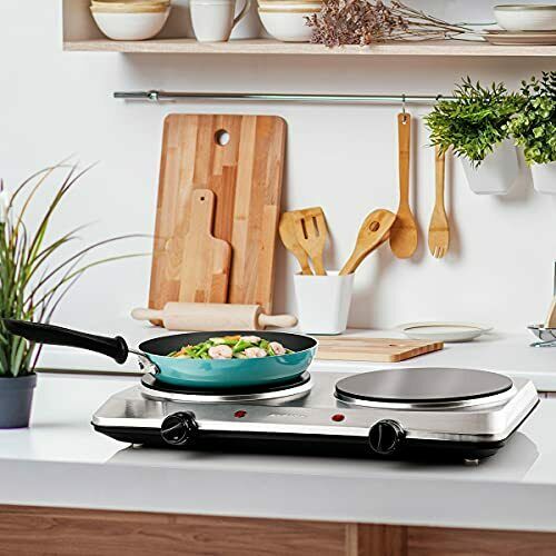 Ovente 1500W Double Hot Plate Electric Countertop Infrared Stove 7.5 Inch with D - Fresh Stock Dated December 2025