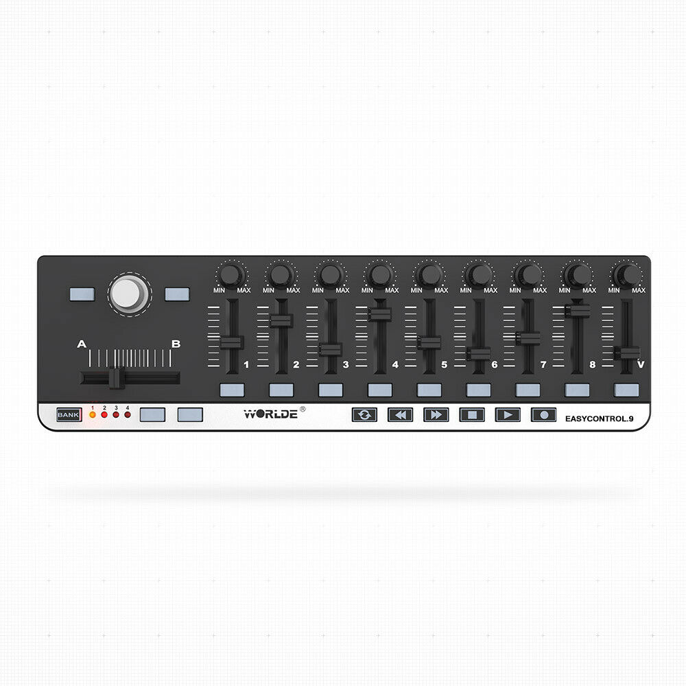 MIDI Worlde Easy Control Mini 9 Portable USB 9 Slim-Line Control Controller B2Y7 - Fresh Stock Dated February 2026