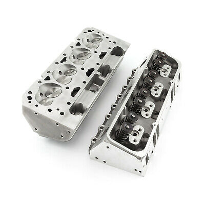 Complete Aluminum Cylinder Heads SBC Chevy 350 190cc 64cc 2.02/1.60 - Angle - Fresh Stock Dated February 2026