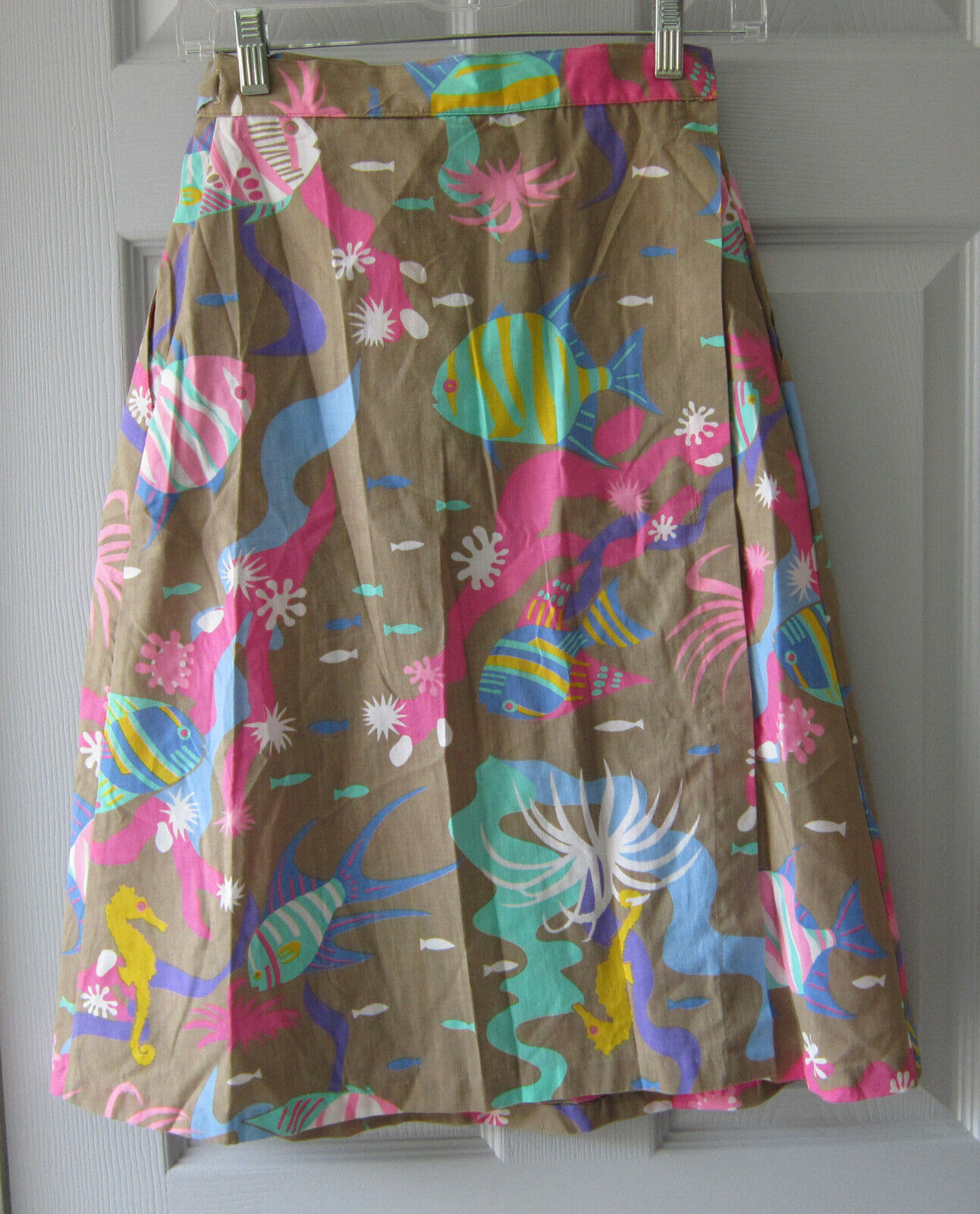 Vintage Magic Sportswear Wrap Skirt with Fish and Seahorses   Size S - Fresh Stock Dated December 2025