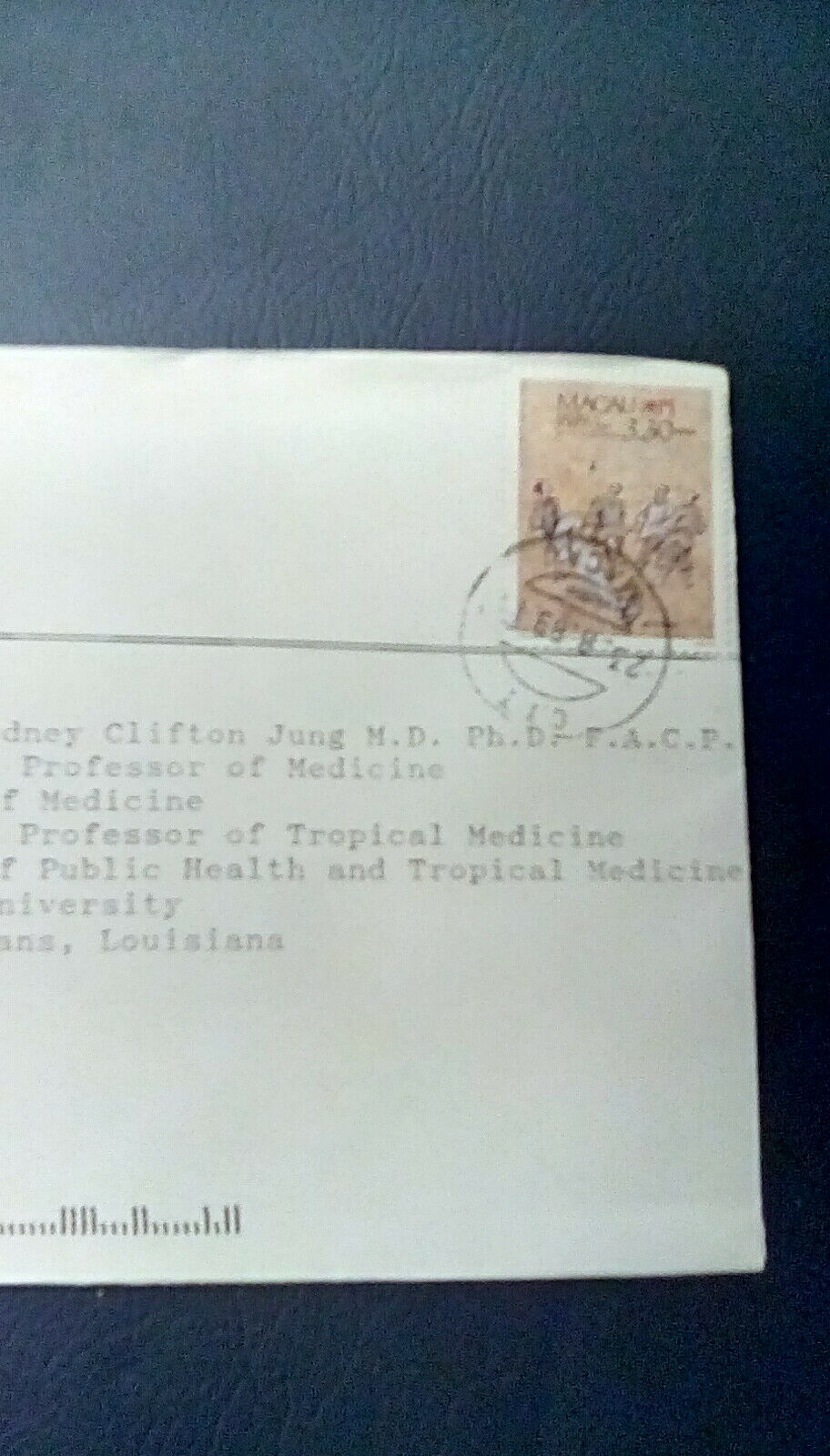 1989 Envelope with Cancelled Macau Stamp - Fresh Stock Dated February 2026