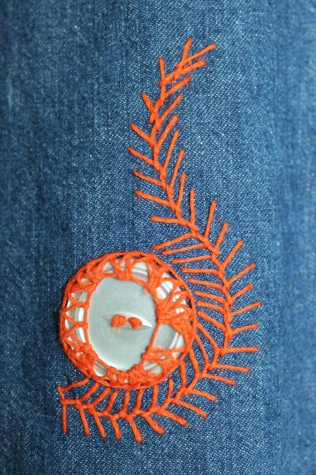 Vintage Levi's Orange Tab Blue Denim A-Line Embroidered Skirt (26