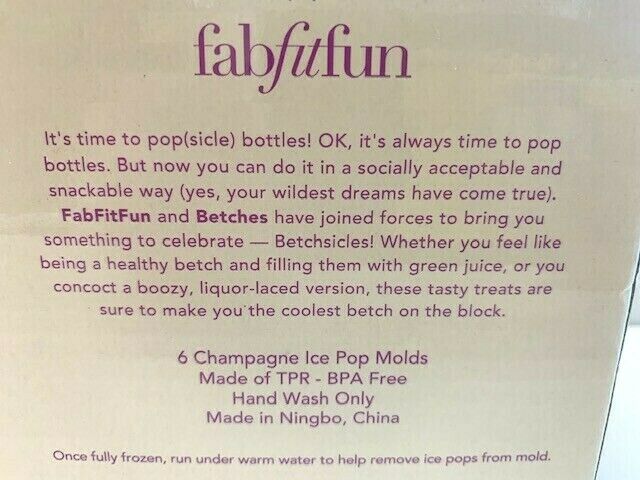Betchsicles Champagne Ice Pop Molds by Betches x FabFitFun for Juice or Booze D1 - Fresh Stock Dated February 2026