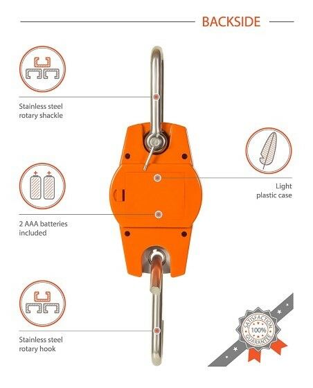 Digital Hanging Scale, 660#/300kg Accurate Reloading Spring Sensor Orange Sturdy - Fresh Stock Dated December 2025