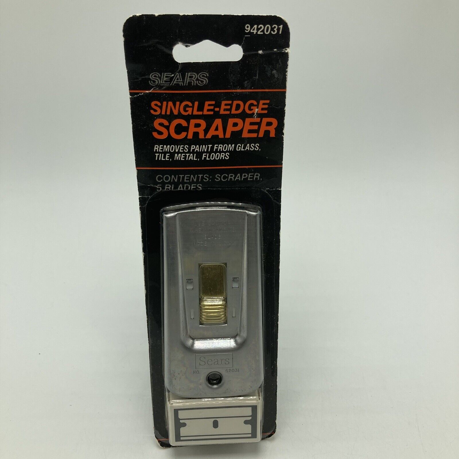 Vintage Sears Single Edge Scraper with Blades USA 942031 NOS - Fresh Stock Dated February 2026