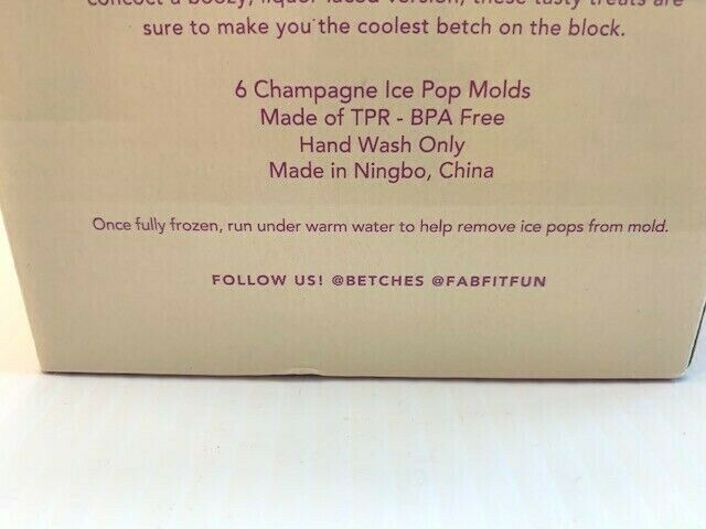 Betchsicles Champagne Ice Pop Molds by Betches x FabFitFun for Juice or Booze D1 - Fresh Stock Dated February 2026