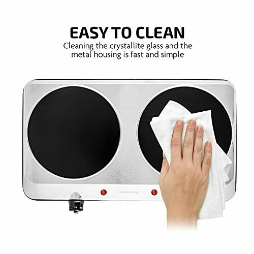 Ovente 1500W Double Hot Plate Electric Countertop Infrared Stove 7.5 Inch with D - Fresh Stock Dated December 2025