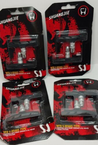 Shuangjie MTB V-Brake SYSTEM Type Brake Pads. (NEW/SEALED) ***LOT OF 4*** - Fresh Stock Dated February 2026