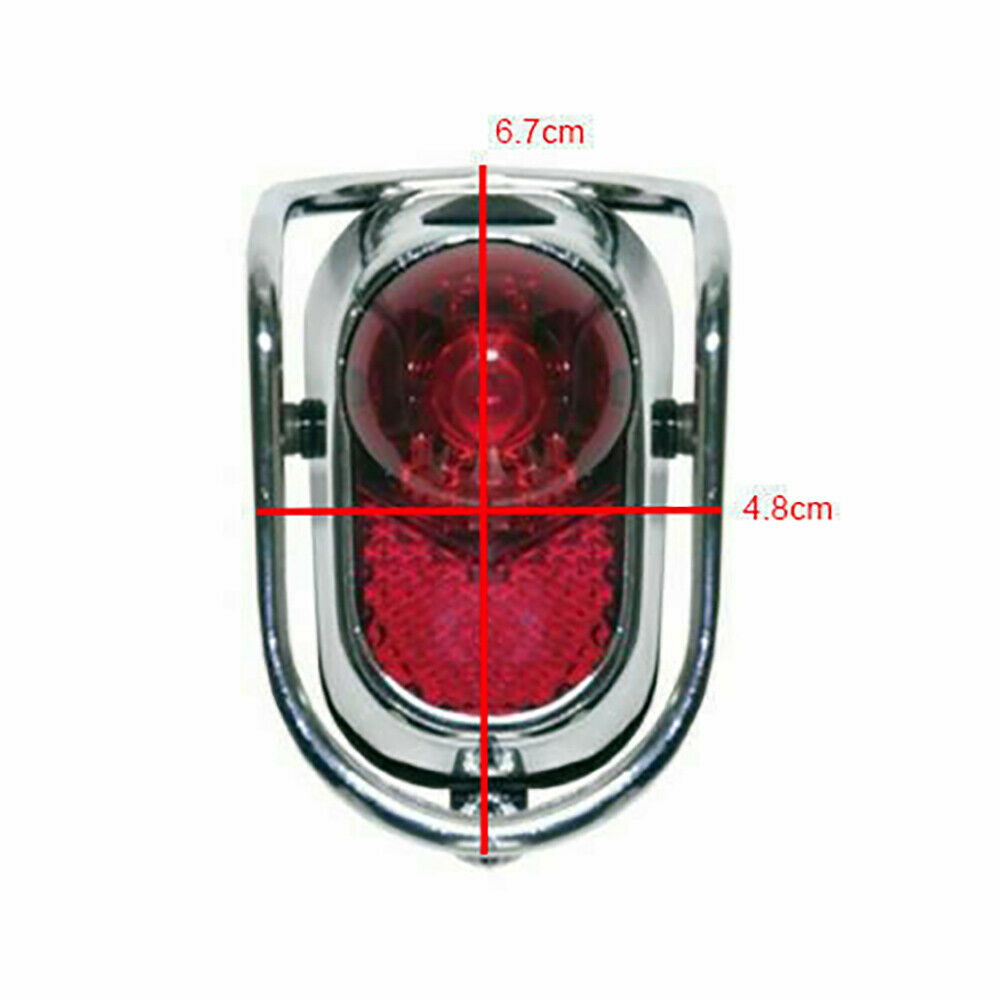 Vintage Bicycle Tail Light / Retro Rear Lamp / Classic LED Back Light Metal - Fresh Stock Dated December 2025
