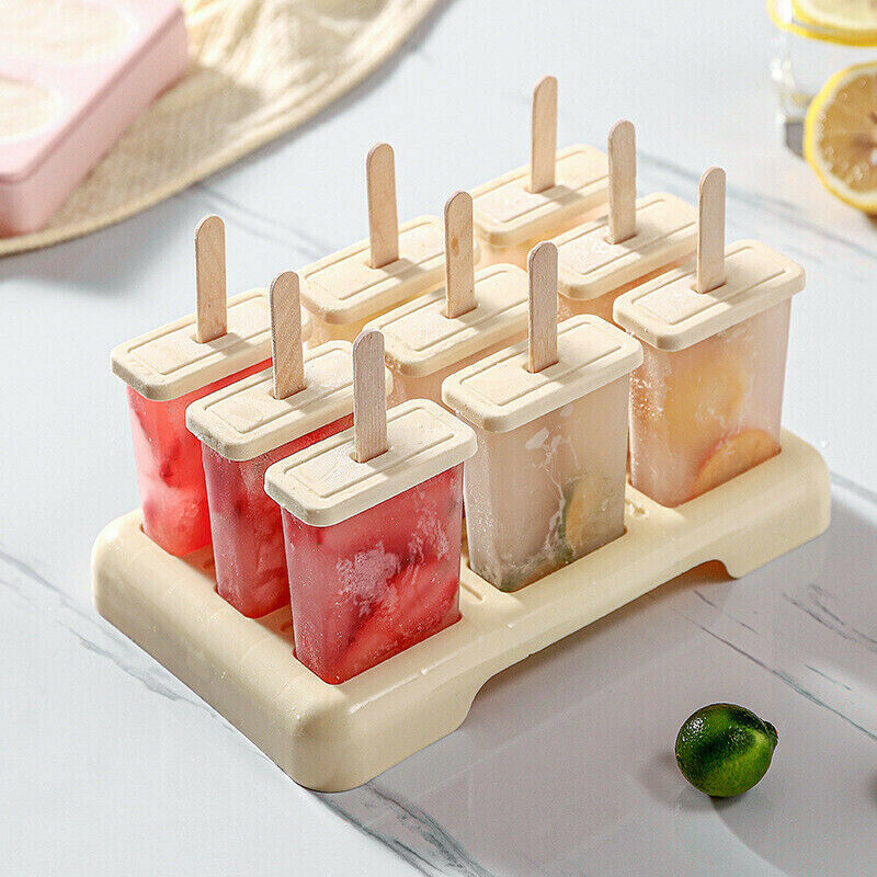 Ice Cream Popsicle Frozen Mold Silicone Lolly Pop Maker Mould Ice Tray Cover Lid - Fresh Stock Dated February 2026